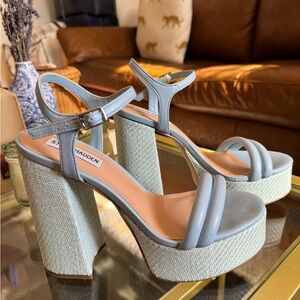 Steve Madden Light Blue Platform Heels